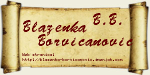 Blaženka Borvičanović vizit kartica